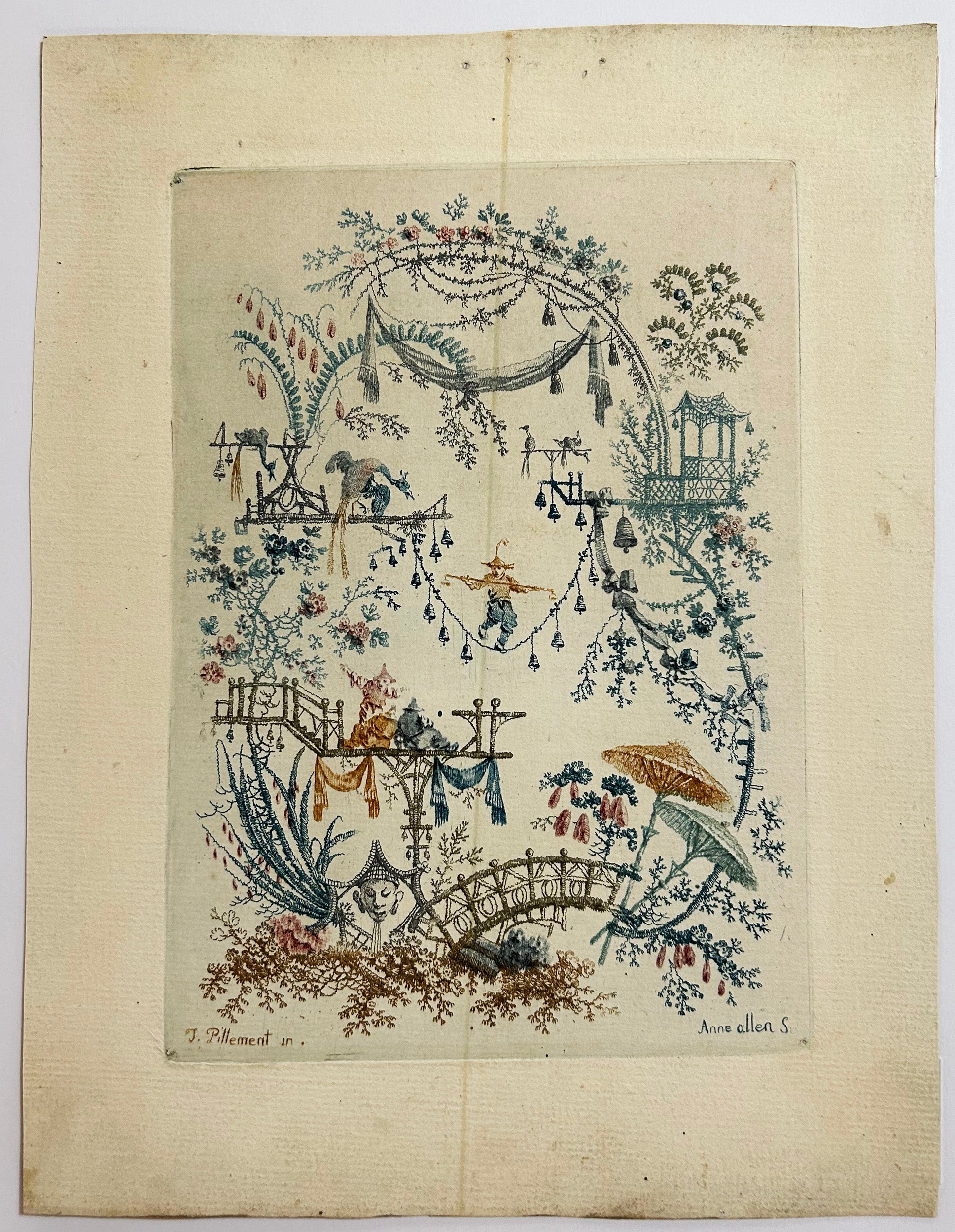 Arabesque avec un funambule.  Vers 1795.