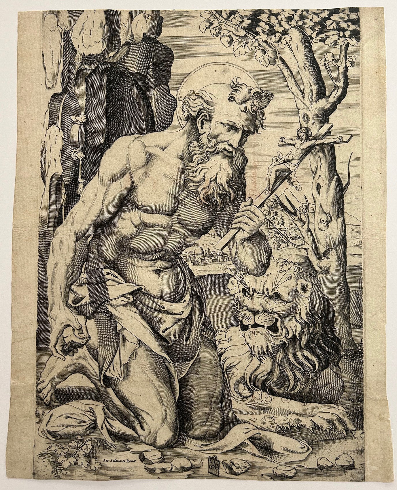 Saint Jérôme en pénitence dans le désert.  1542.