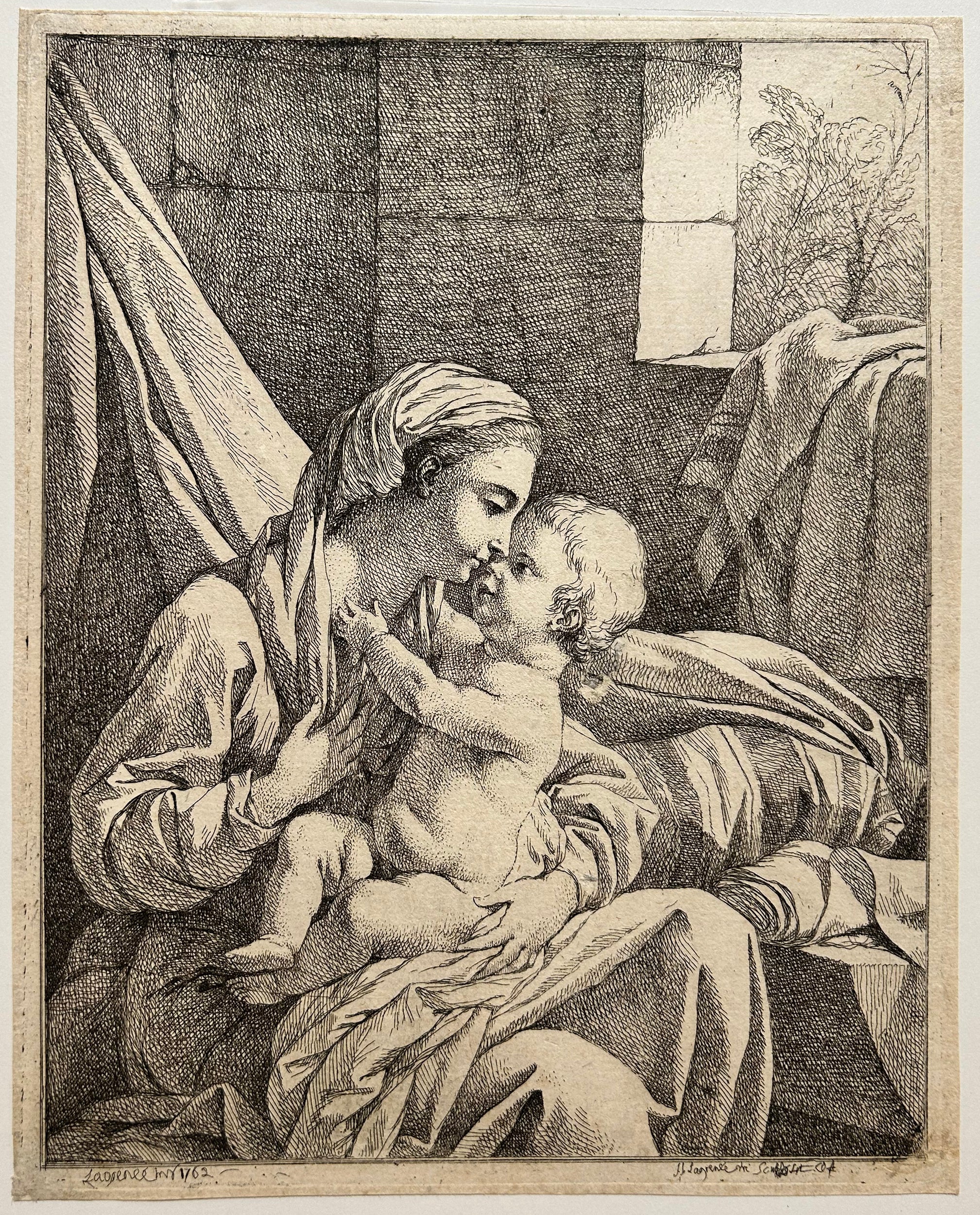Jean-Jacques LAGRENEE - La Sainte Vierge avec l'Enfant Jésus. Eau-forte.