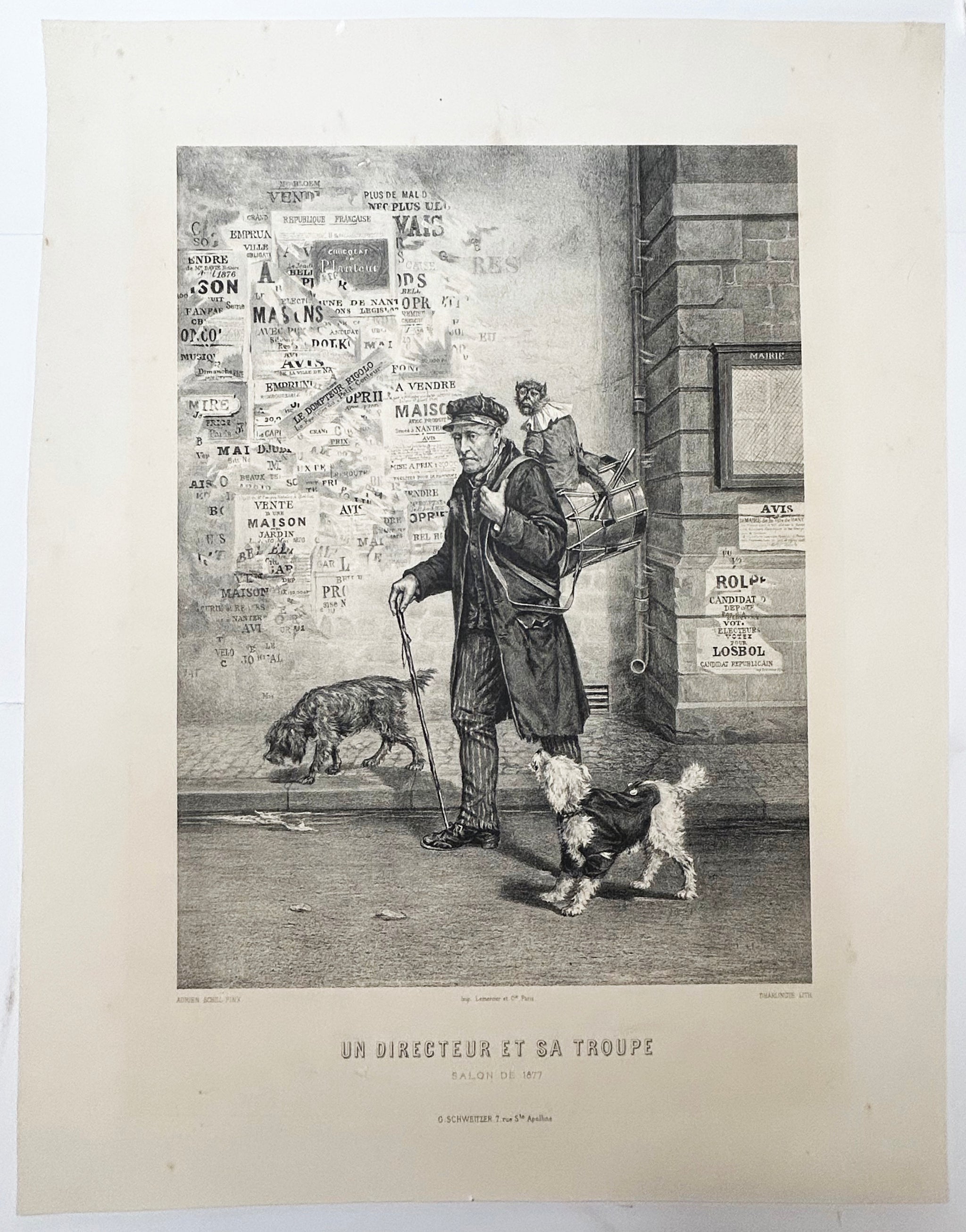 Un directeur et sa troupe.  c.1877.