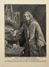 Charger l'image dans la galerie, François Bernard LEPICIE - Portrait d'Antoine Watteau, peintre français (1864-1721). 1736. Gravure à l'eau-forte et au burin d'après Antoine Watteau lui-même.