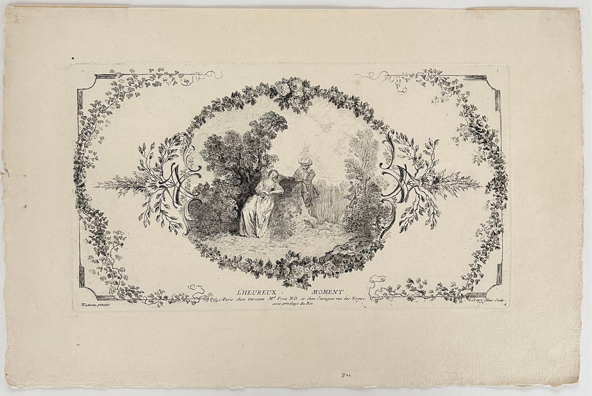 L'heureux moment.  1729.
