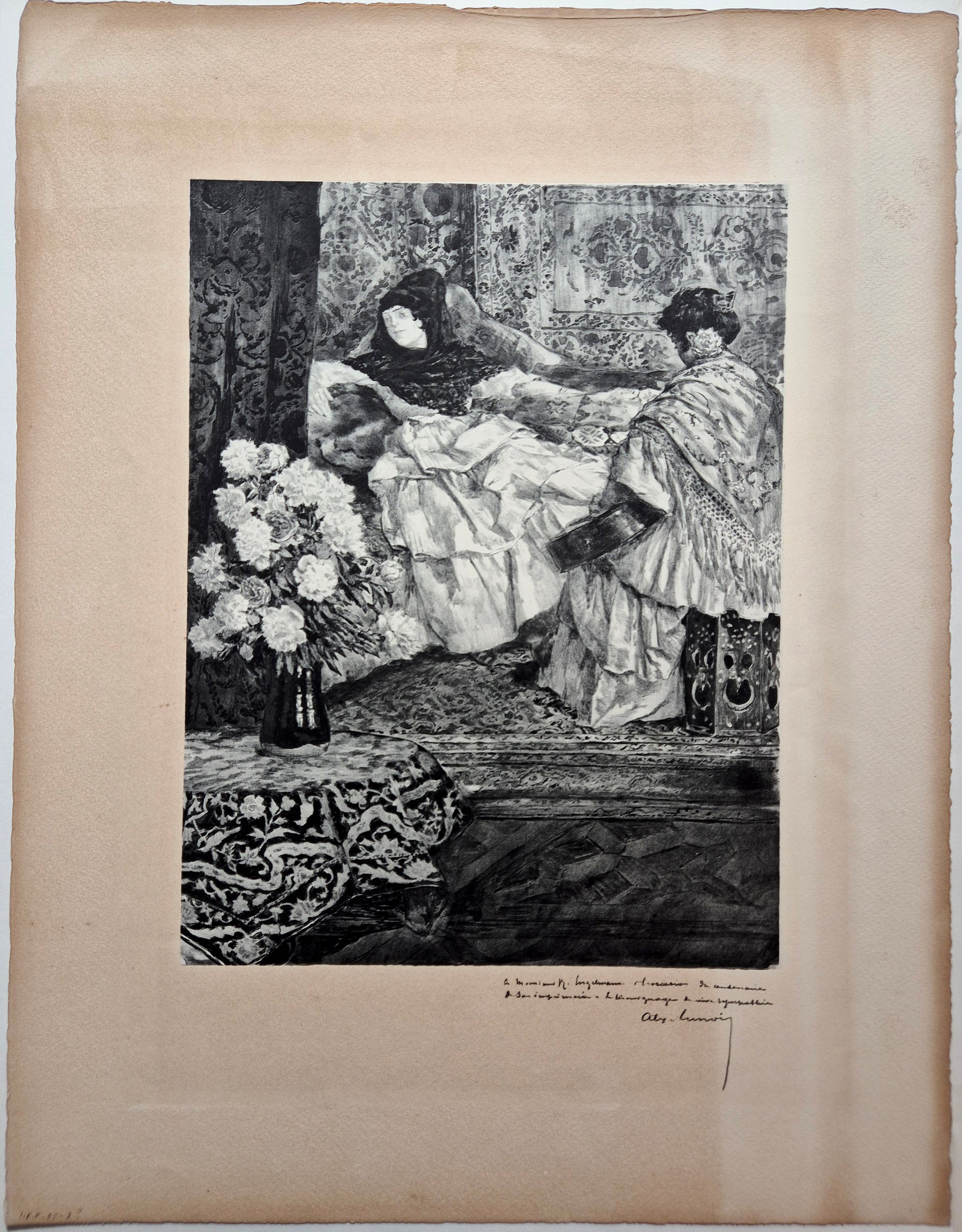 Alexandre LUNOIS - La sieste. 1913. Lithographie originale.
