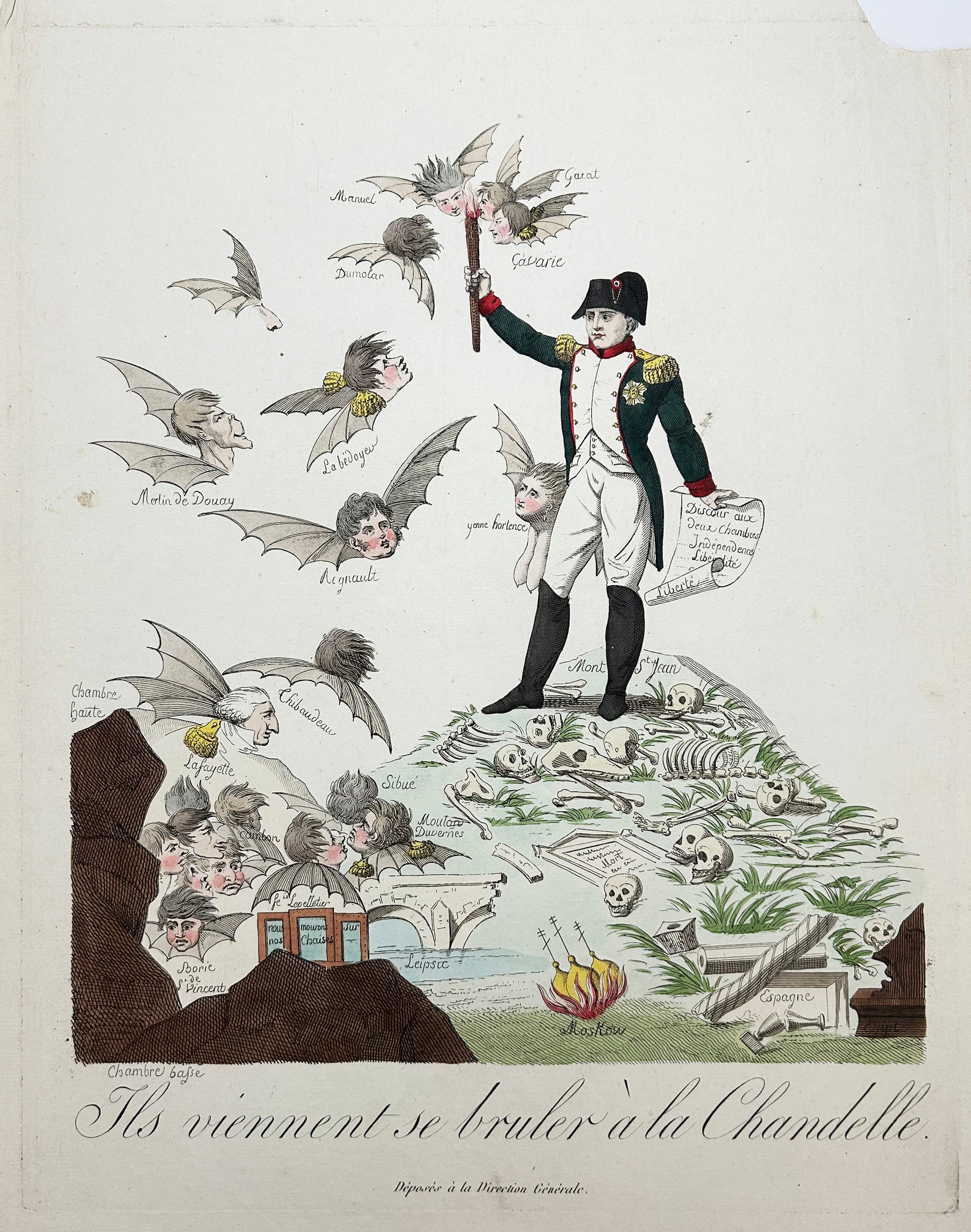 Ils viennent se bruler à la Chandelle.  1815.