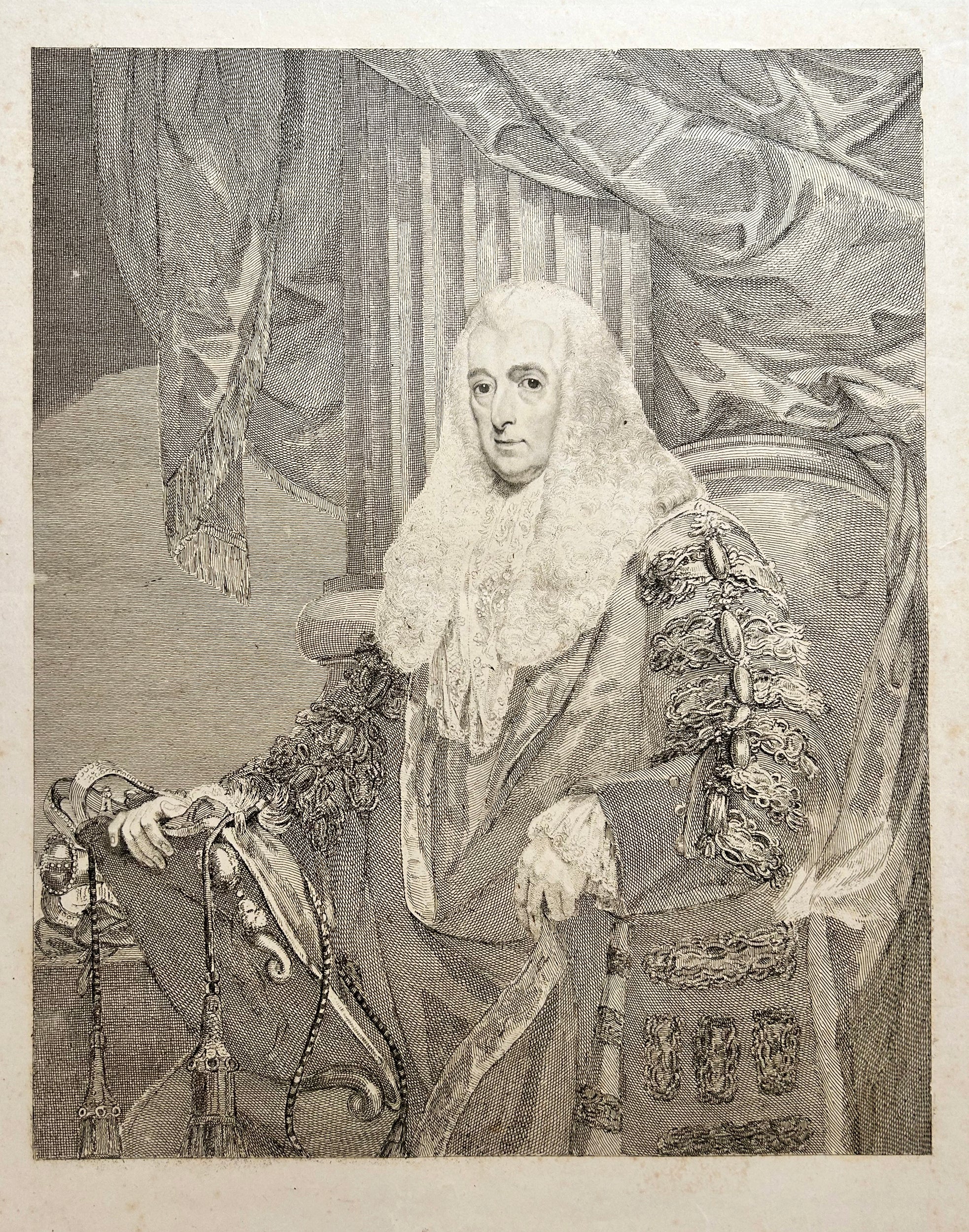 Francesco BARTOLOZZI - Portrait de Alexander Wedderburn, 1er comte de Rosslyn (Lord Loughborough), avocat et homme politique écossais (1733†1805). 1800. Eau-forte.