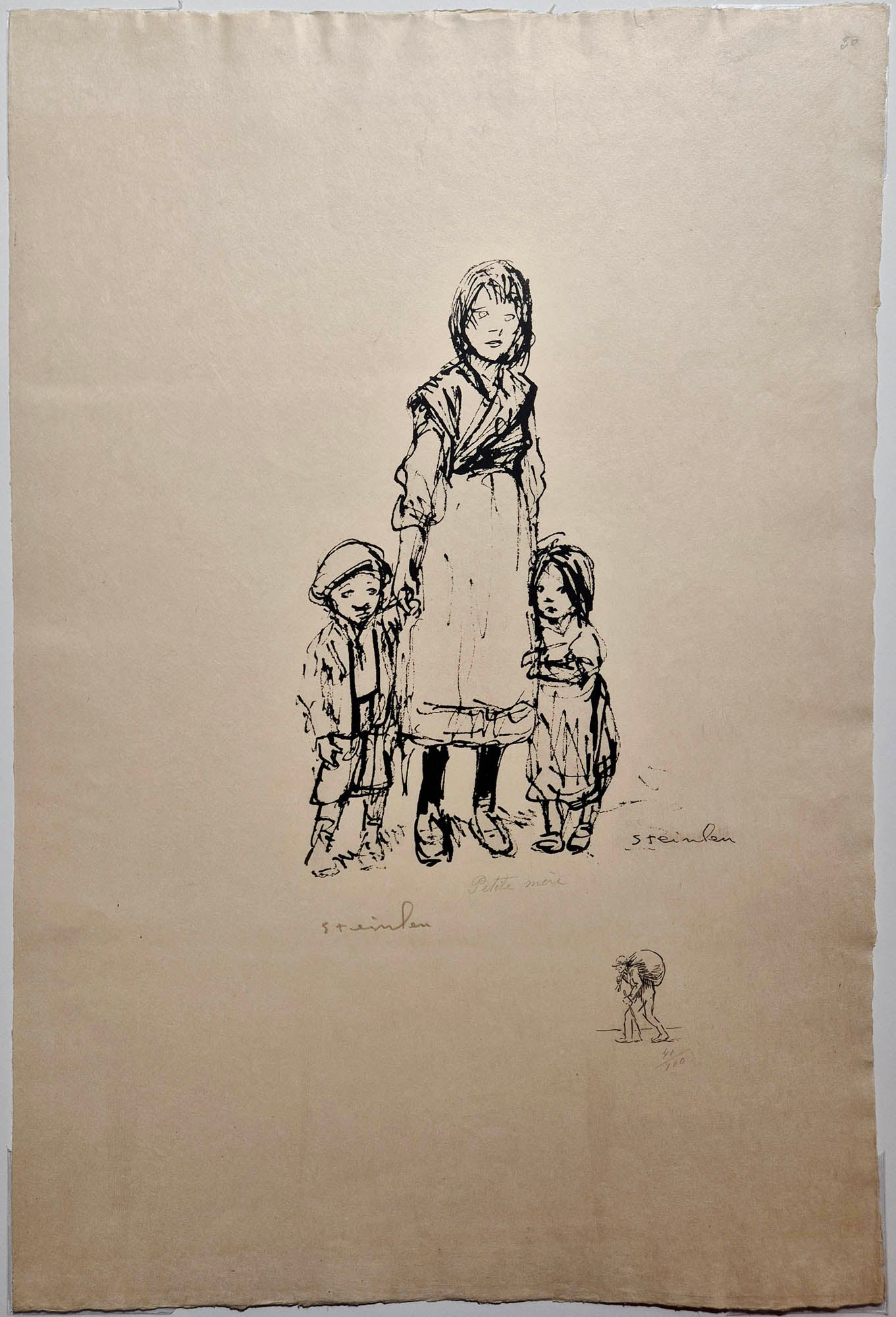 STEINLEN - Petite mère. 1915. Lithographie originale signée.