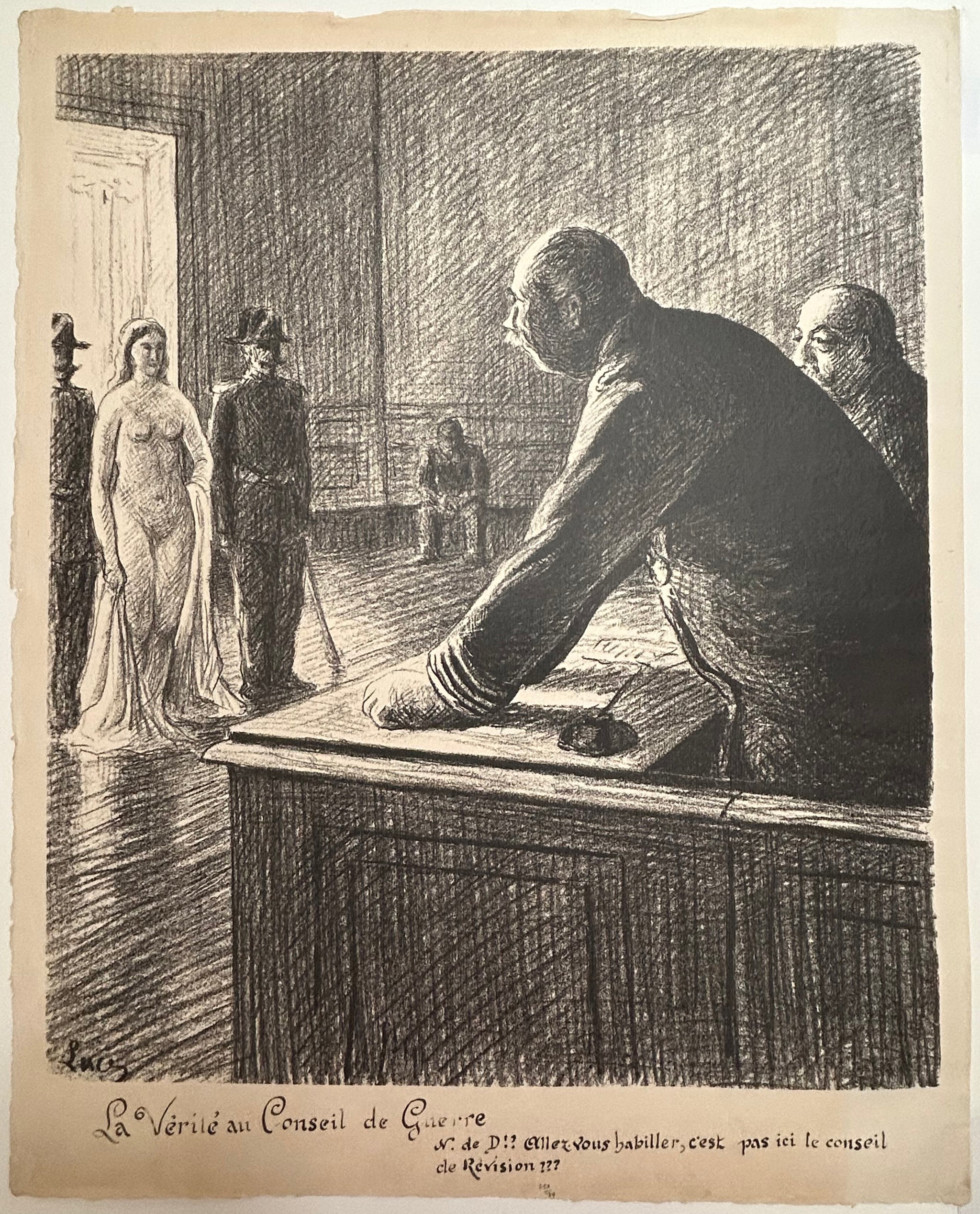 La Vérité au Conseil de Guerre. N. de D!! Allez vous habiller, c'est pas ici le conseil de Révision??? 1898.