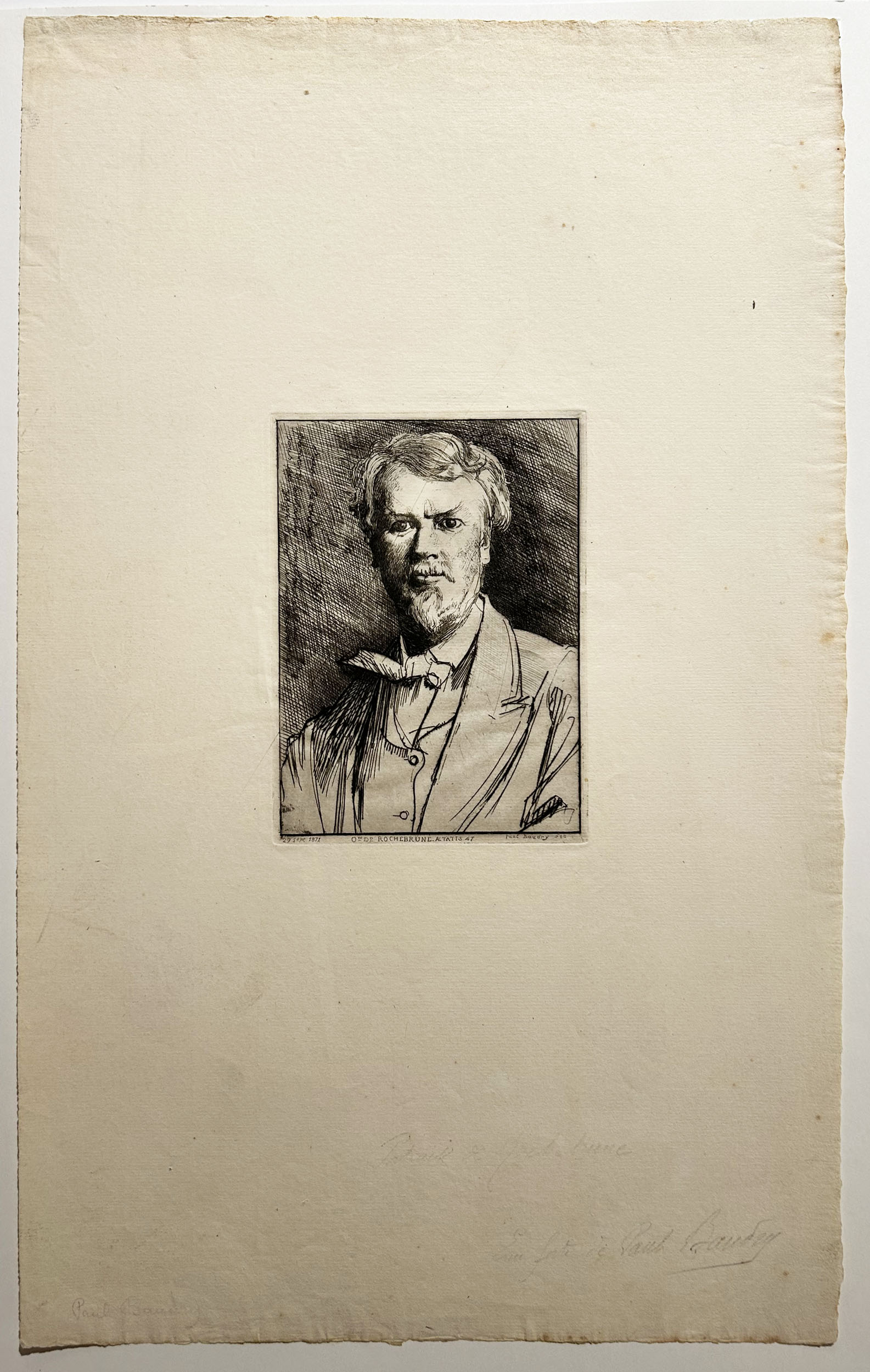 Portrait de Octave de Rochebrune (1824 † 1900), peintre et graveur français. 1871.