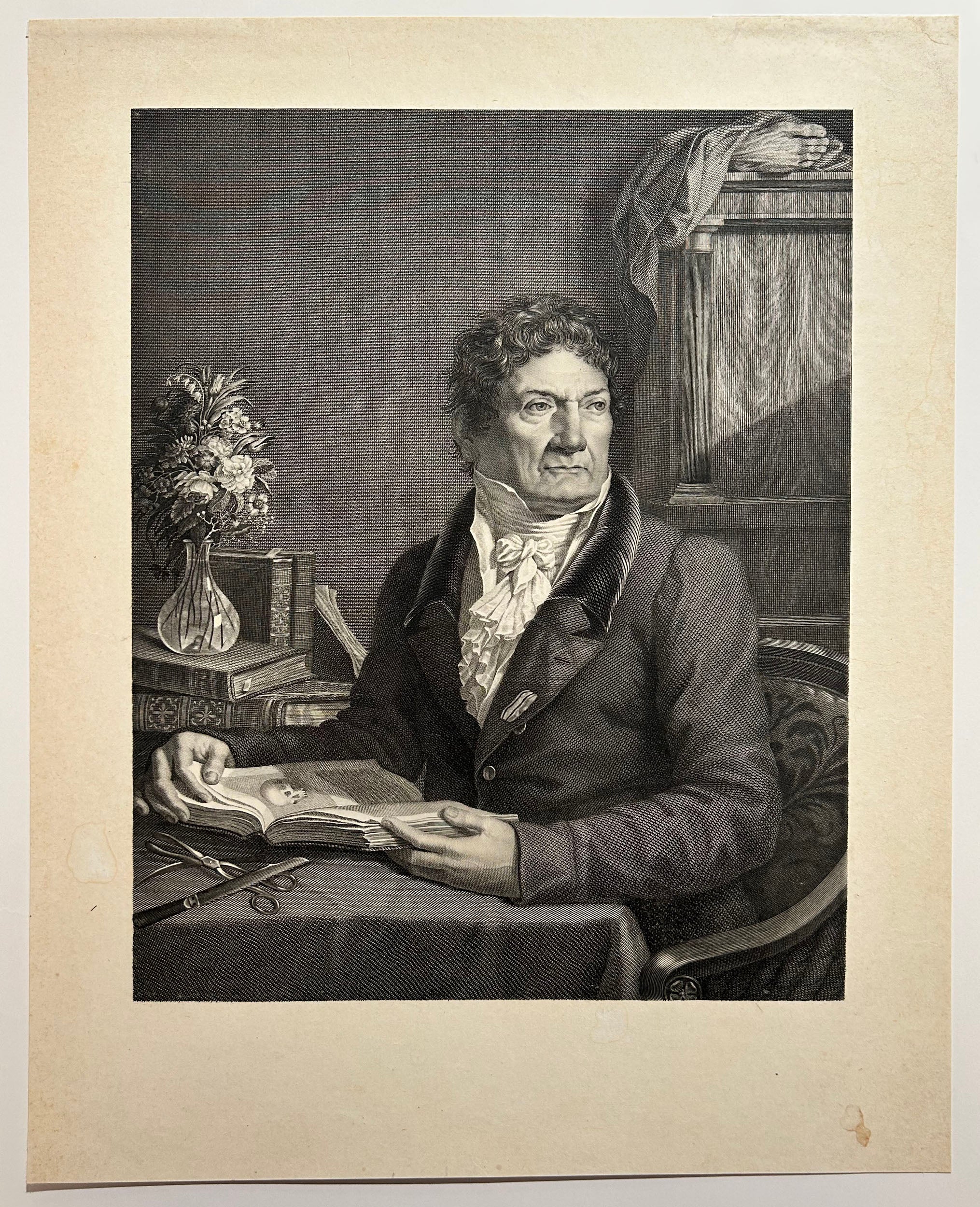 Jacopo BERNARDI - Portrait de Giovanni Battista Palletta (1748 † 1832), médecin et chirurgien italien. Gravure.