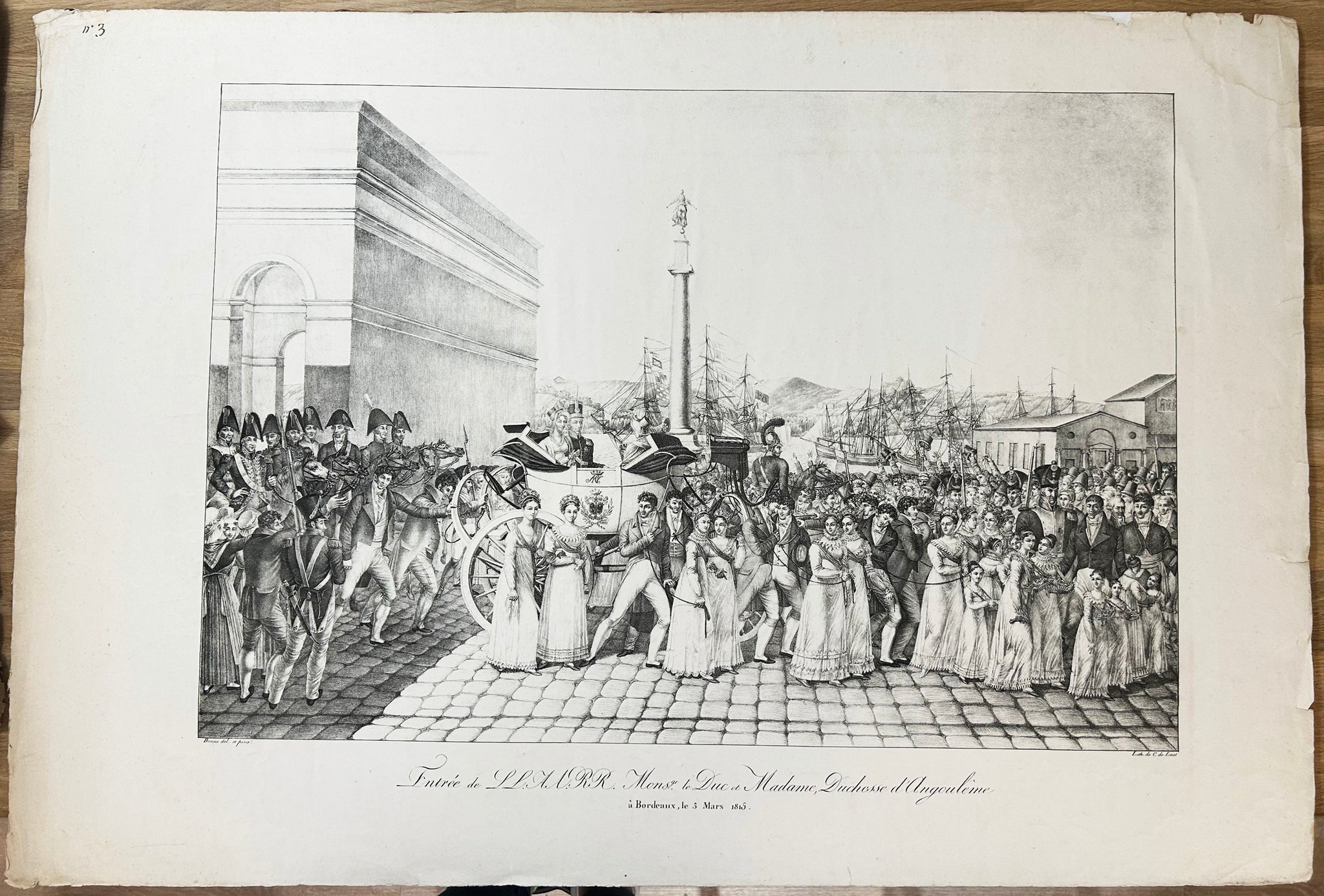 Entrée de LL.AA.RR. Monseigneur le Duc et Madame Duchesse d'Angoulême à Bordeaux le 5 Mars 1815.  1819.