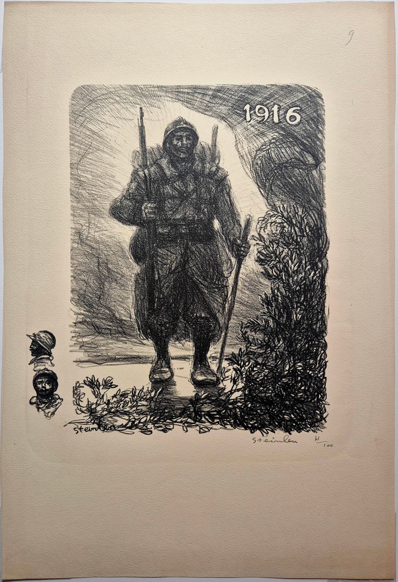 STEINLEN - Le Soldat. 1916. Lithographie originale signée.