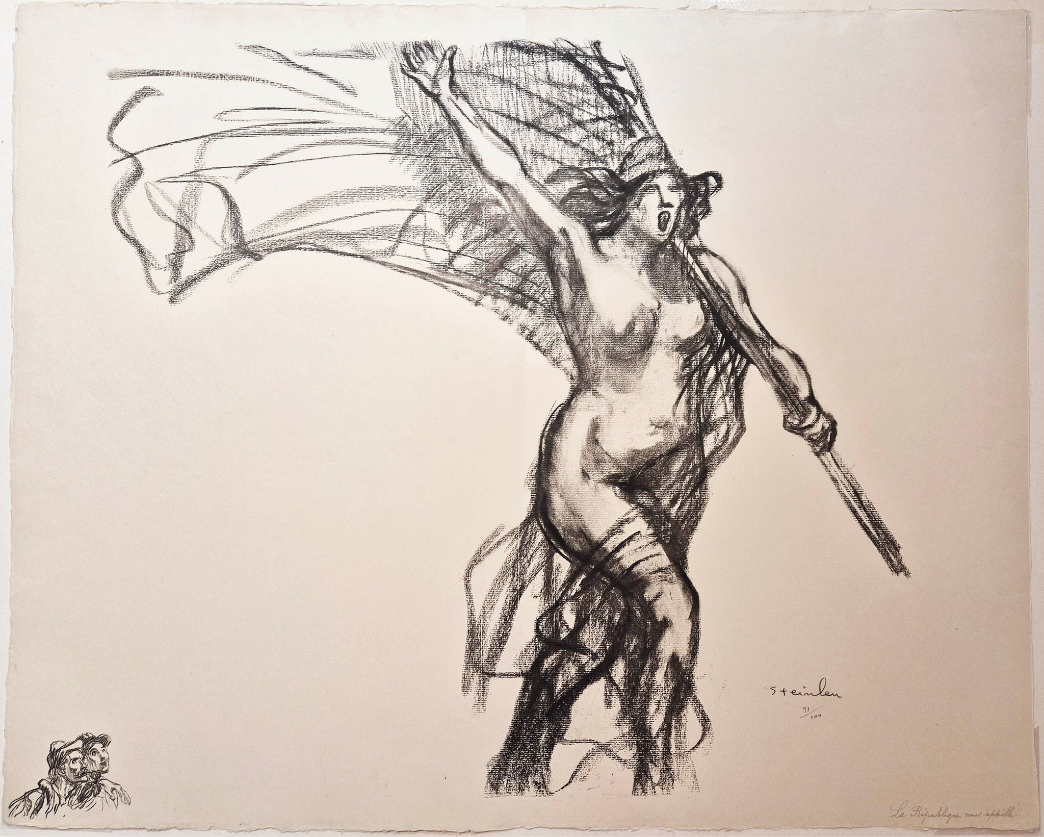 STEINLEN - La République nous appelle. 1916. Lithographie originale signée.