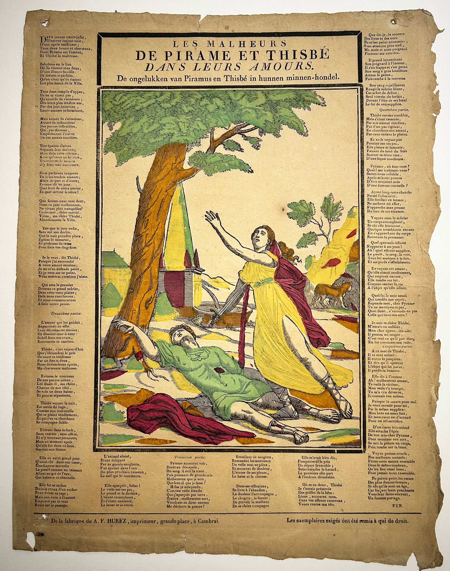 Les malheurs de Pirame et Thisbé dans leurs amours.