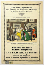 Charger l'image dans la galerie, Affiche de la Chambre Syndicale des Editeurs et Marchands d'estampes et Dessins Anciens et Modernes. Cadeau modeste, Cadeau somptueux. Une gravure, un dessin ancien ou moderne sera le cadeau agréable et durable.