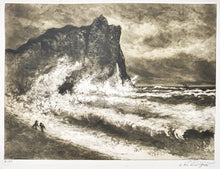 Charger l'image dans la galerie, Eugène DELÂTRE - Coup de vent à Étretat. c.1898. Gravure originale à l'eau-forte et aquatinte
