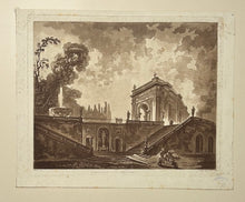 Charger l'image dans la galerie, SAINT-NON - Vue prise dans les jardins de Villa Albani à Rome. 1768. Gravure à l'eau-forte et à l'aquatinte d'après Hubert Robert