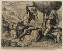 Charger l'image dans la galerie, Cornelis CORT - Hercule portant le globe pour Atlas. 1563. Gravure à l'eau-forte et au burin d'après Frans Floris.