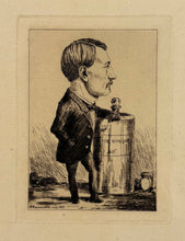Charger l'image dans la galerie, Pierre TEYSSONNIERES - Autoportrait de l'artiste avec un flacon d'acide nitrique. 1867. Eau-forte originale.