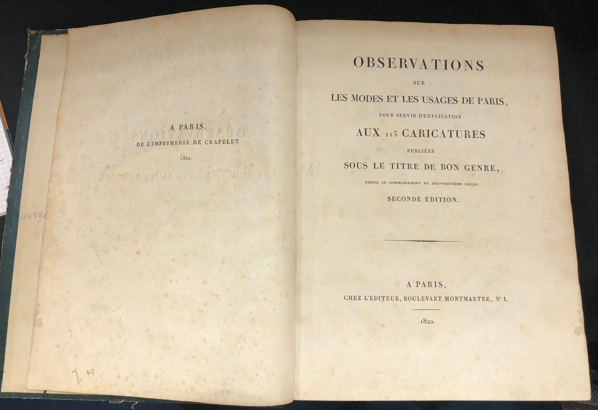 Observations sur les modes et les usages de Paris...