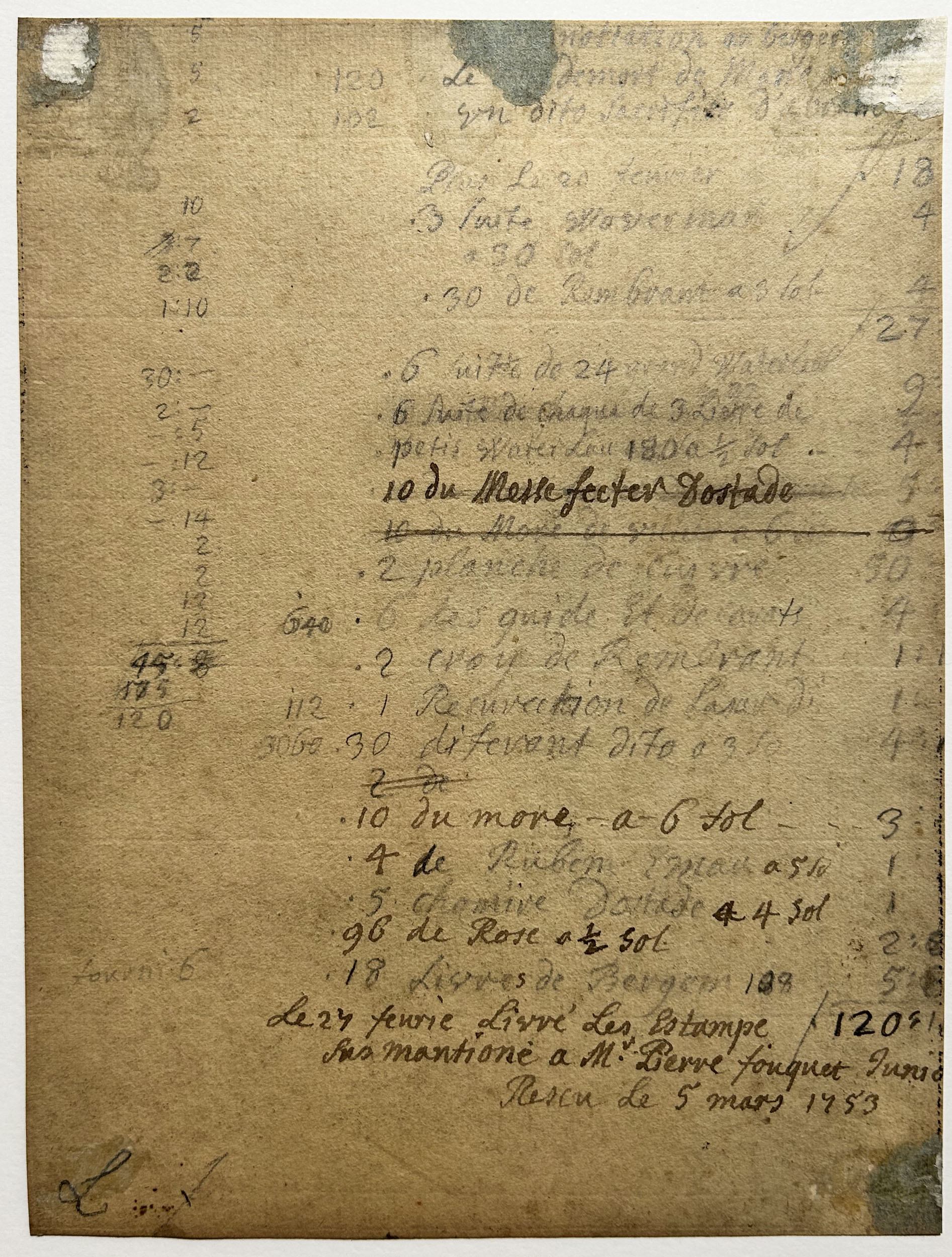 Buste de vieil homme avec une longue barbe.  c.1640.