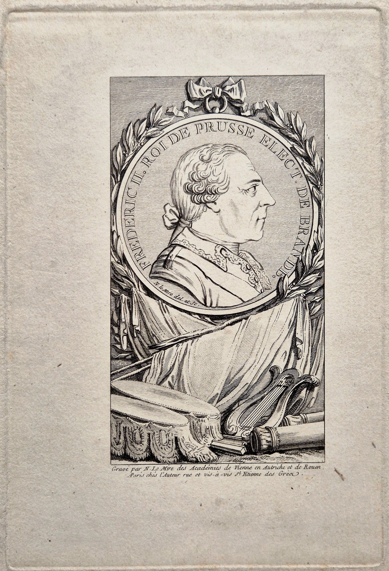 Portrait de Frederic II roi de Prusse. Le Mire.