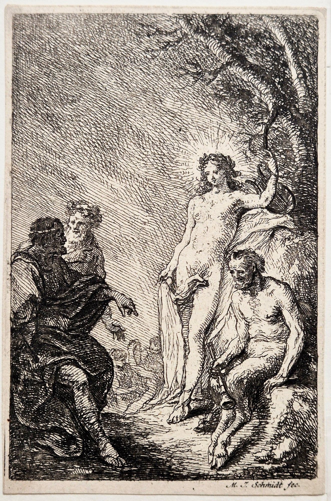 Le jugement du roi Midas entre Apollon et Marsyas. Schmidt Martin Johann.