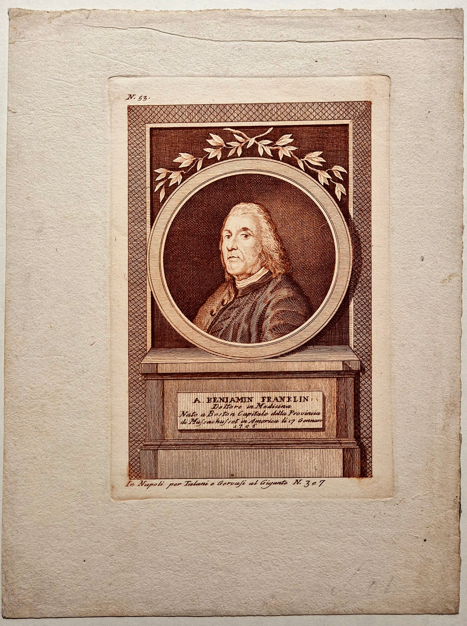 Portrait de Benjamin Franklin.