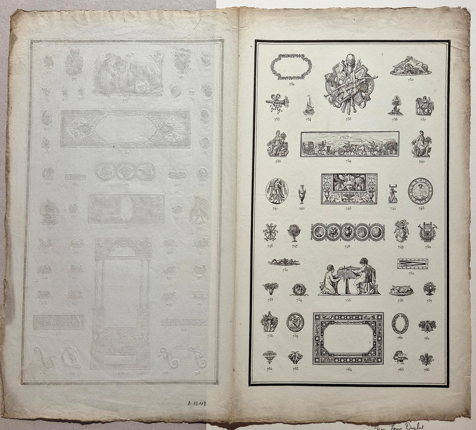 Feuille d'ornements (751-811). Duplat.