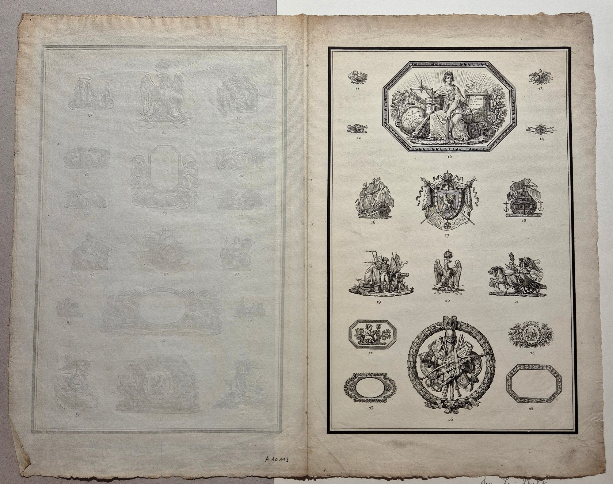 Feuille d'ornements (11-43). Duplat.