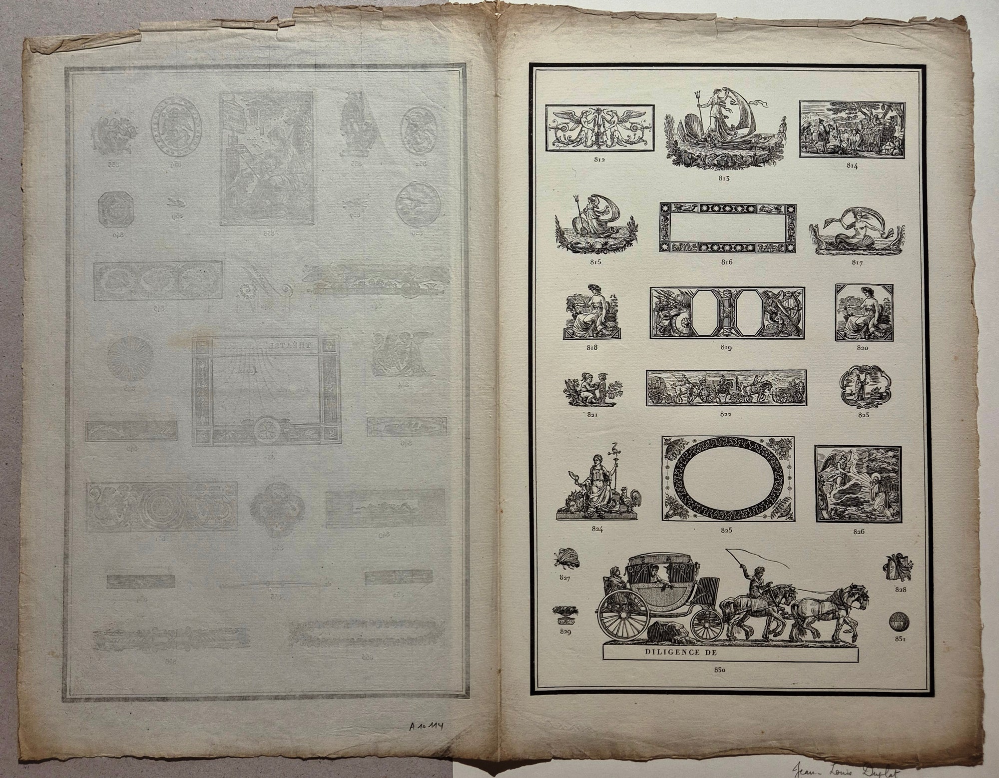 Feuille d'ornements (812-856). Duplat.