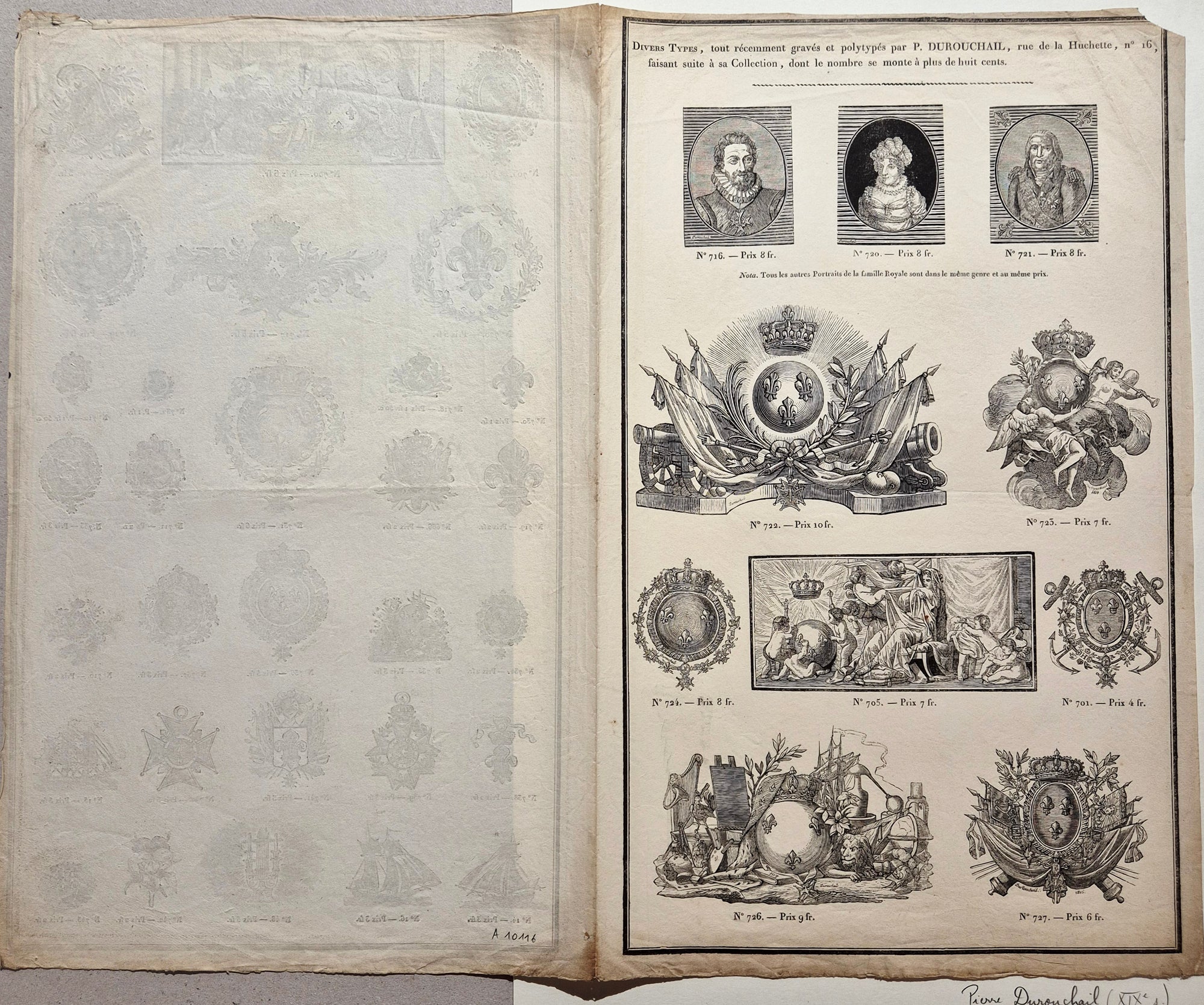 Feuille d'ornements (716-743). Durouchail.