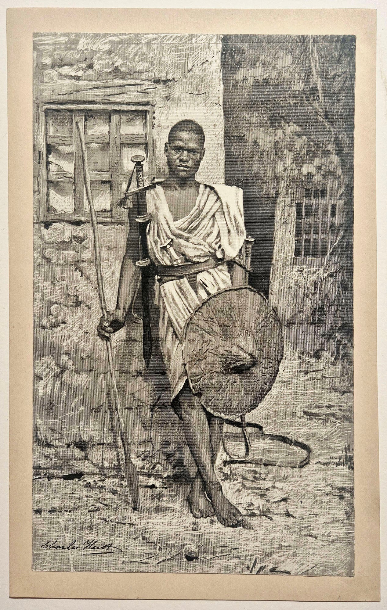 Guerrier Mahdi. HUOT dessin.