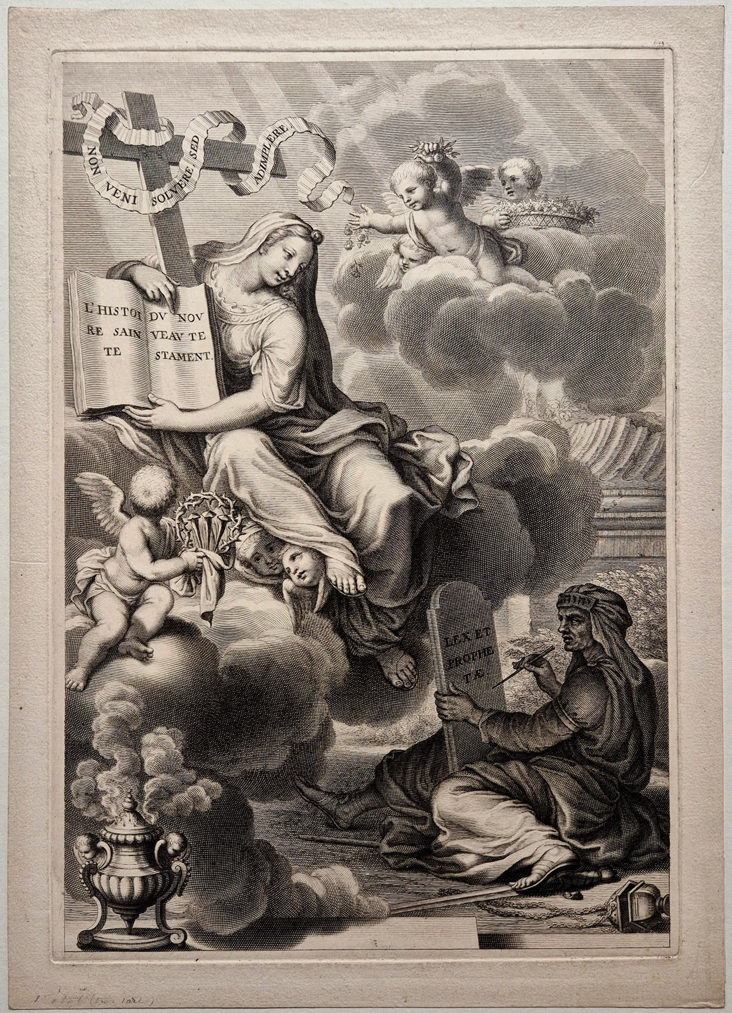 Frontispice de l'Histoire Sainte du Nouveau Testament. Poilly.