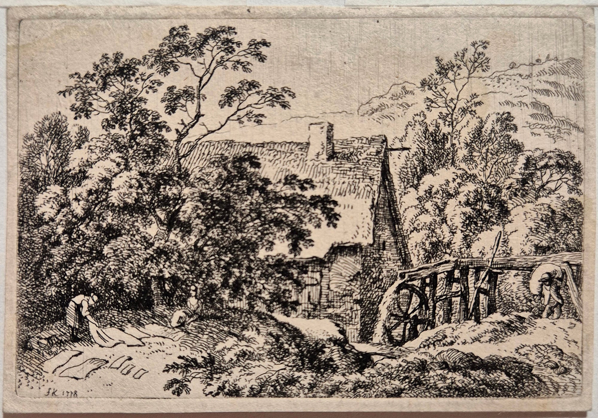Les laveuses près du moulin. Kobell.