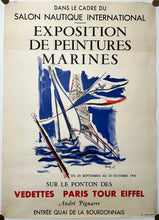 Charger l'image dans la galerie, Affiche pour "Exposition de peintures marines" dans le cadre du salon nautique international. 1956.