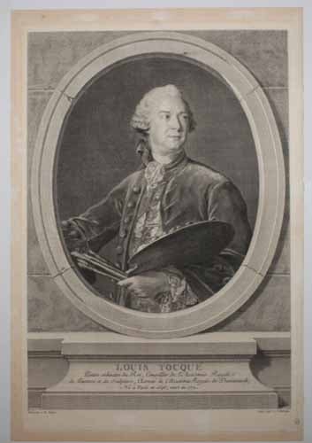 Portrait de Louis Tocqué, peintre ordinaire du Roi, Conseiller de l'Académie Royale de Peinture et de Sculpture, associé de l'Académie Royale de Danemarck, né à Paris en 1696, mort en 1772.