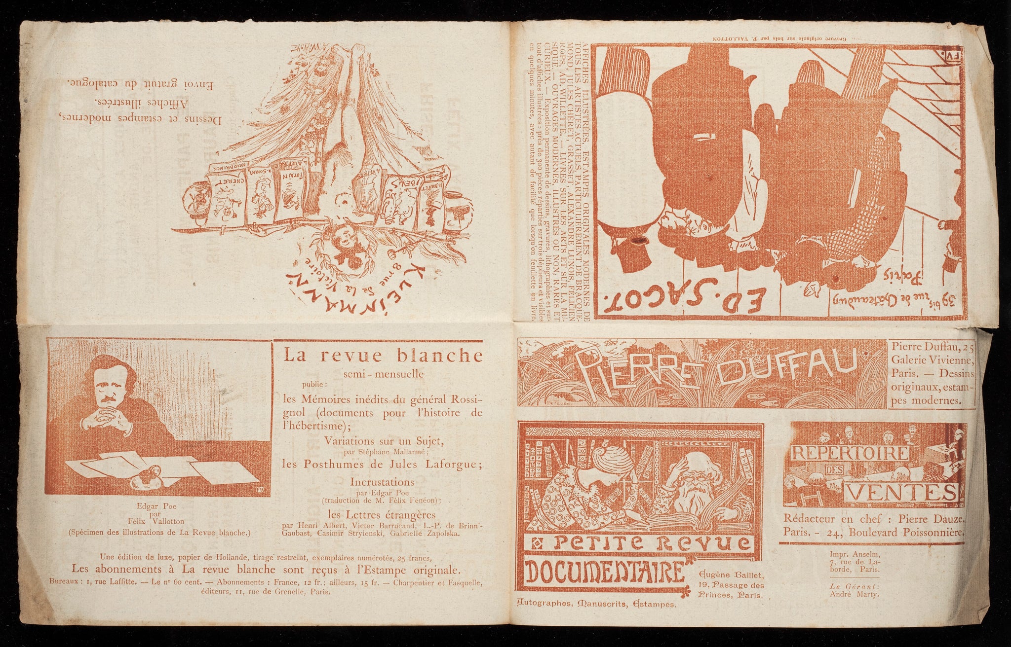 L'Estampe Originale, Revue trimestrielle gratuite de l'édition d'art, Directeur André Marty, 17 rue de Rome, Paris. Avril-Juin