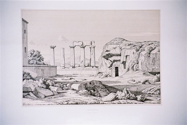 Corinthe. Temple de Neptune. 1845.