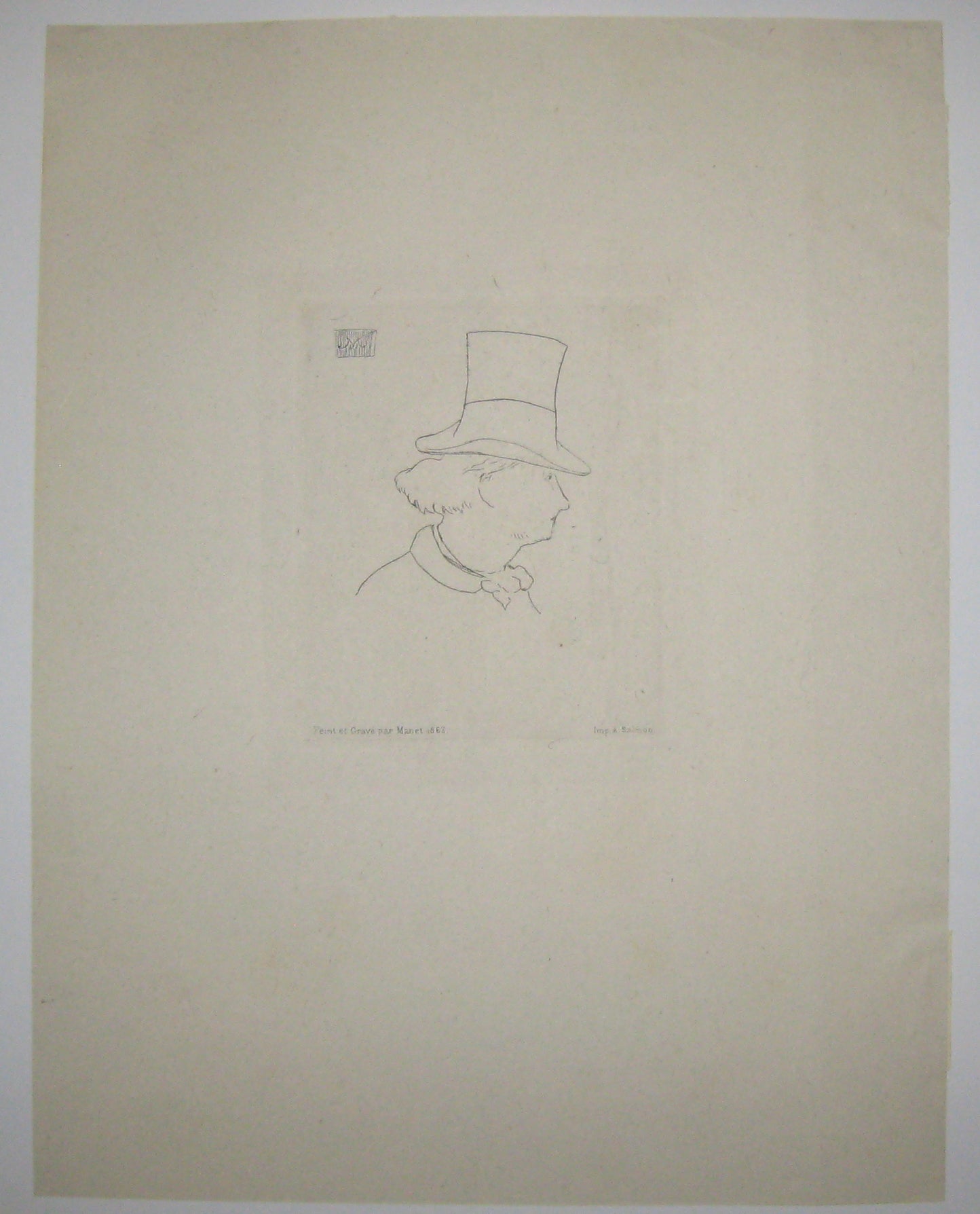 Charles Baudelaire de profil en chapeau  (2ème planche).