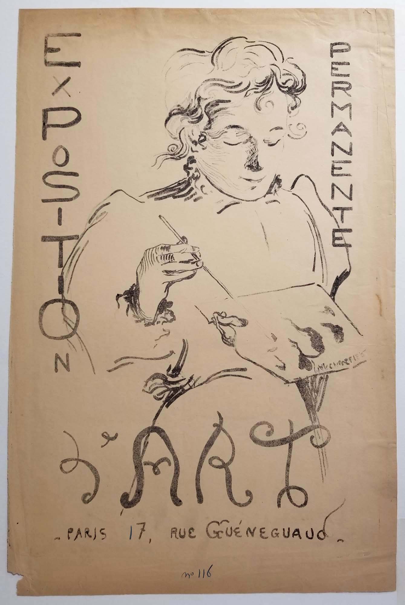 Affiche de l'Exposition Permanent à L'Art, Paris 17, Rue Guéneguaud. Affiche.