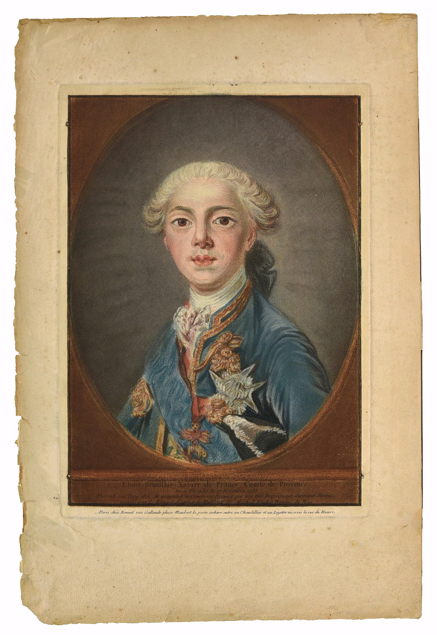 Louis-Stanislas-Xavier de France, comte de Provence. 1771.