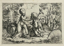 Charger l'image dans la galerie, L'enfant Saint Jean-Baptiste agenouillé devant l'Enfant Jésus lui caressant son visage.Vers 1595-1600.