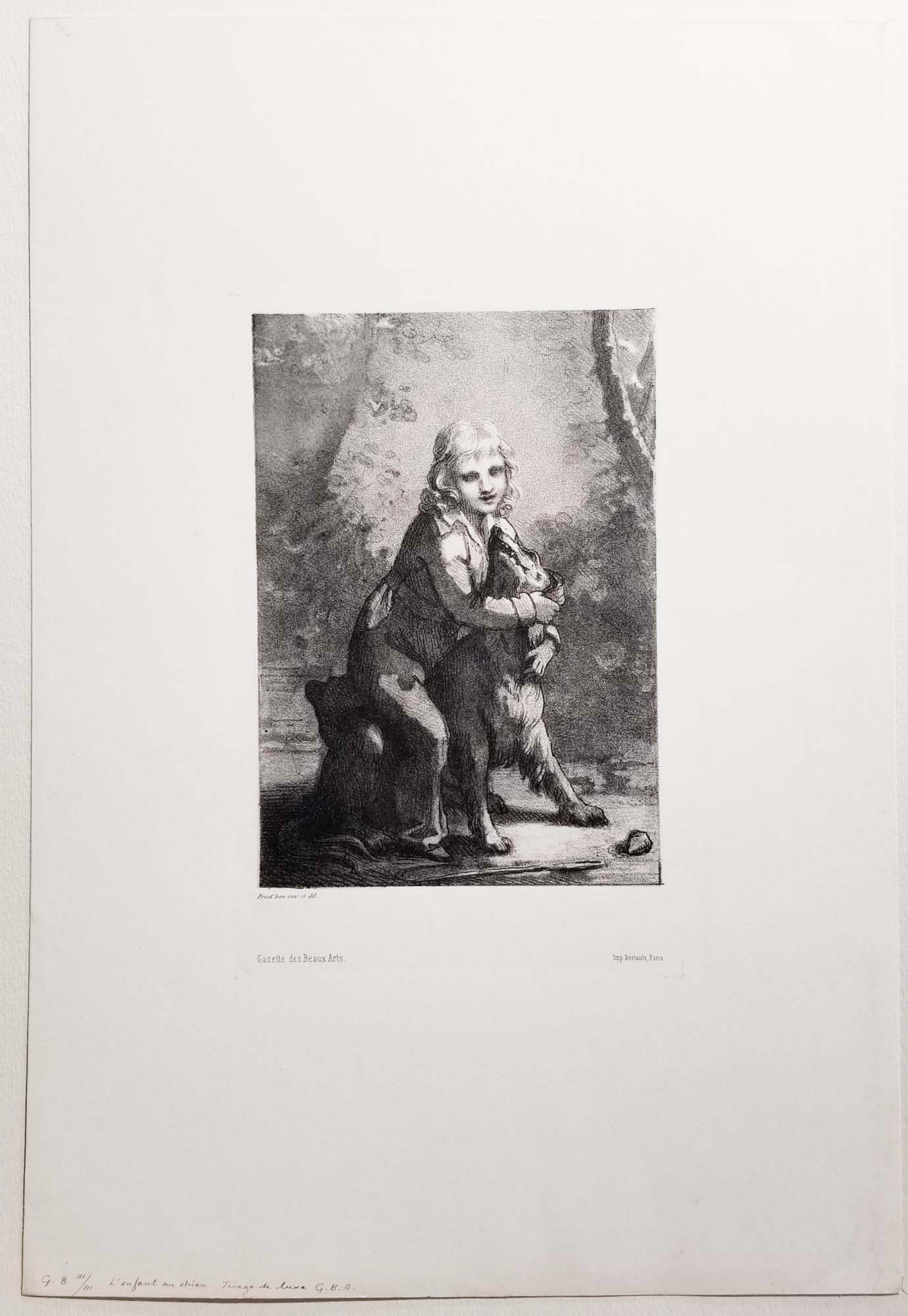 L'enfant au chien. Le fils du maréchal Gouvion St Cyr. 1822.
