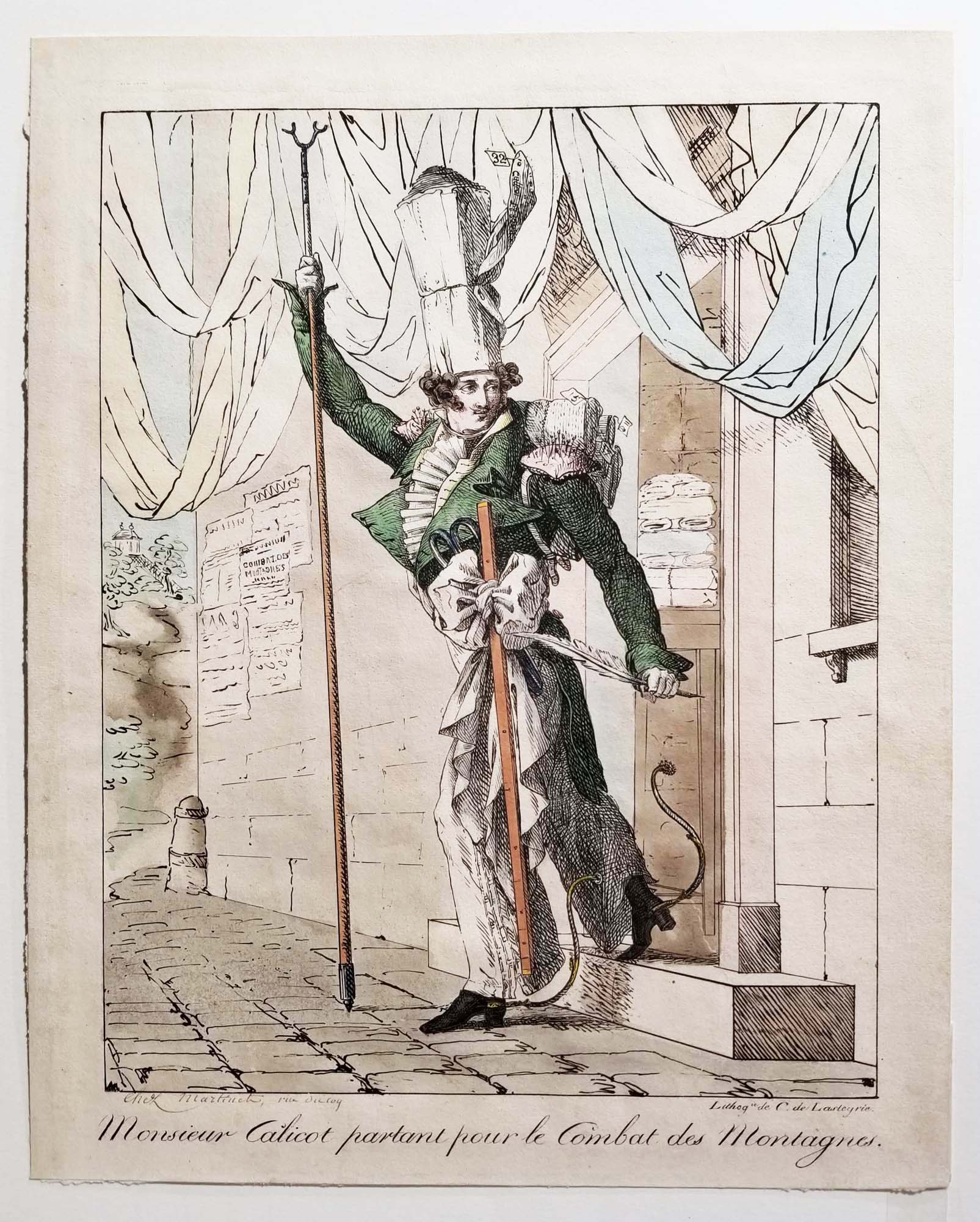 Monsieur Calicot partant pour le Combat des Montagnes. 1817.