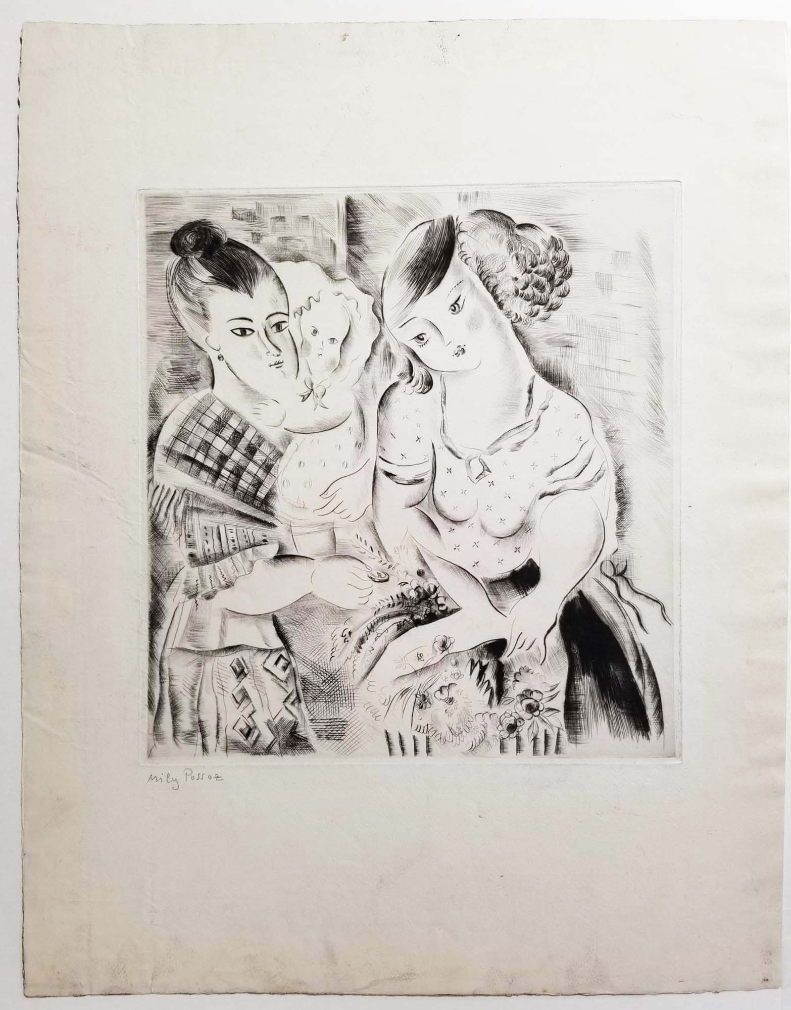 Acheteuses de fleurs. 1930.