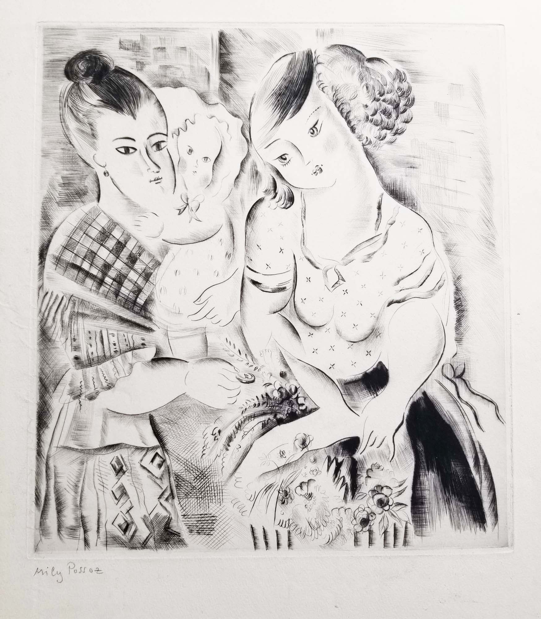 Acheteuses de fleurs. 1930.