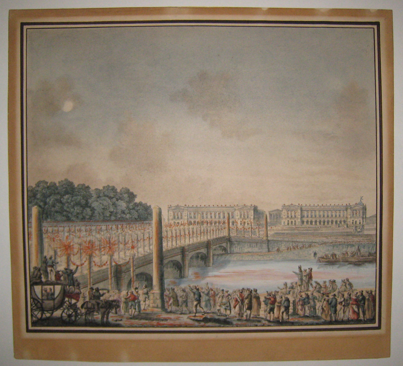 Vue du feu d'artifice et de l'Illumination, sur la Place de la Concorde, à l'occasion du mariage de l'Empereur (Napoléon Ier) avec S.A.I. Marie-Louise d'Autriche