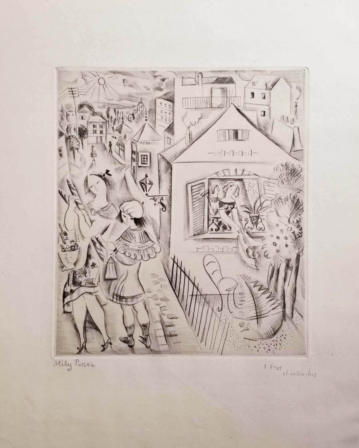 Petite fille aux provisions. 1930.