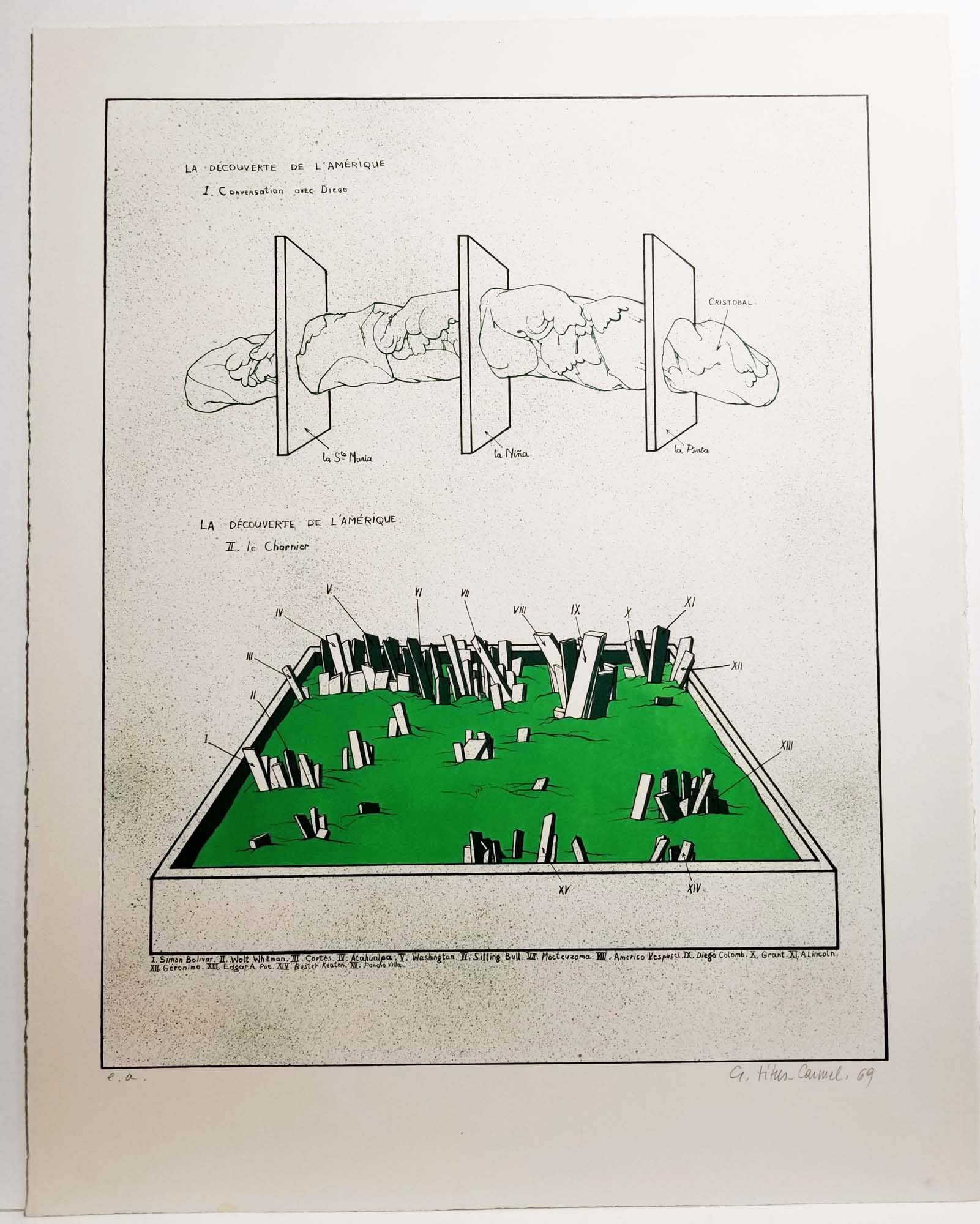 La découverte de l'Amérique I. Conversation avec Diego - Le Charnier.  1969.