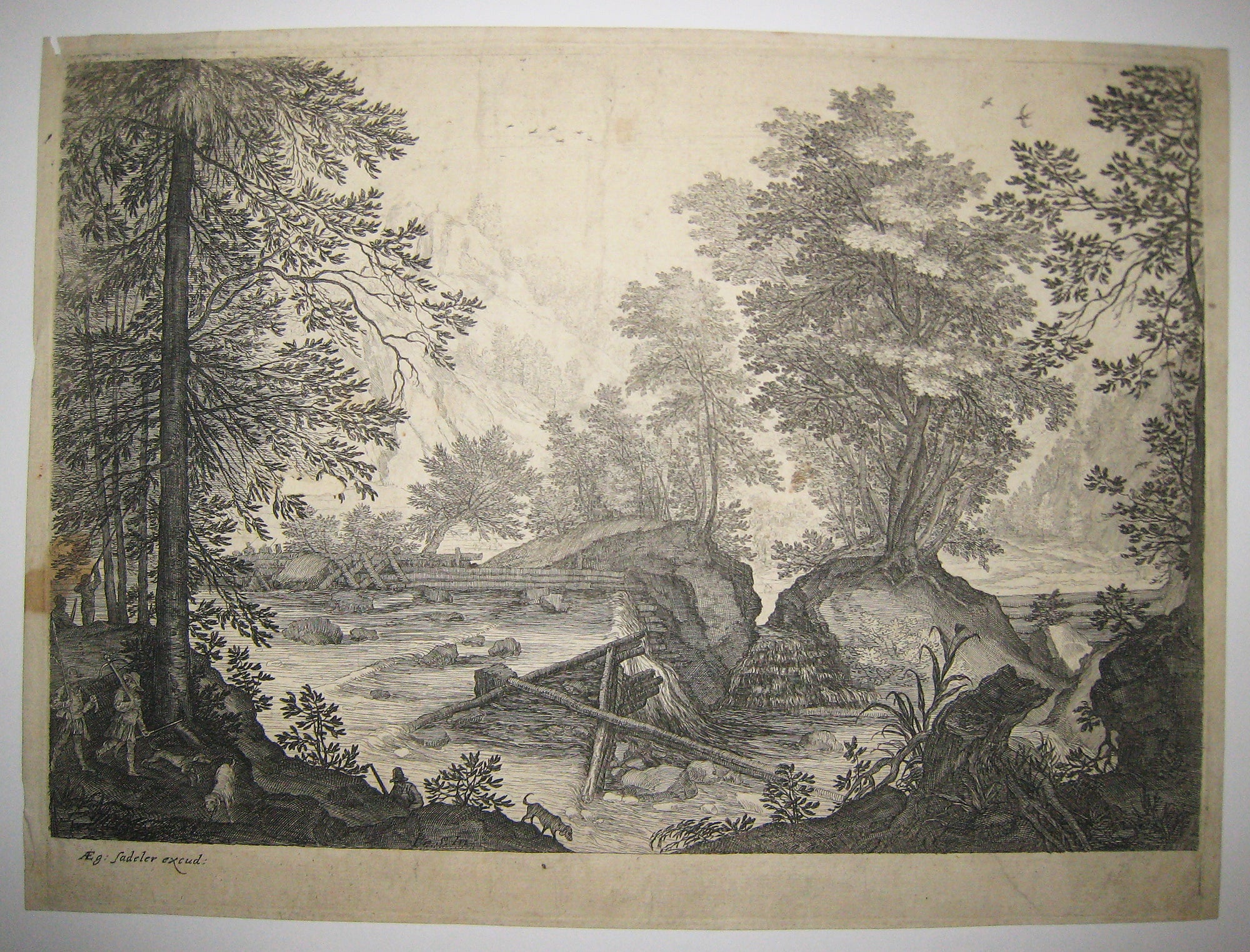 Paysage avec un torrent.